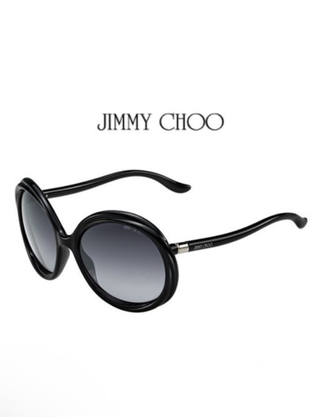 EUC Jimmy Choo Mindy/S Sunglasses, Round, Black, Box